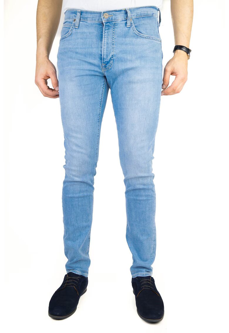Lee Blugi Barbati - Luke - W36-L32 - 100% Bumbac - Fermoar - Lungi - Talie Medie - 5 Bunzuare - High-Quality - Albastru