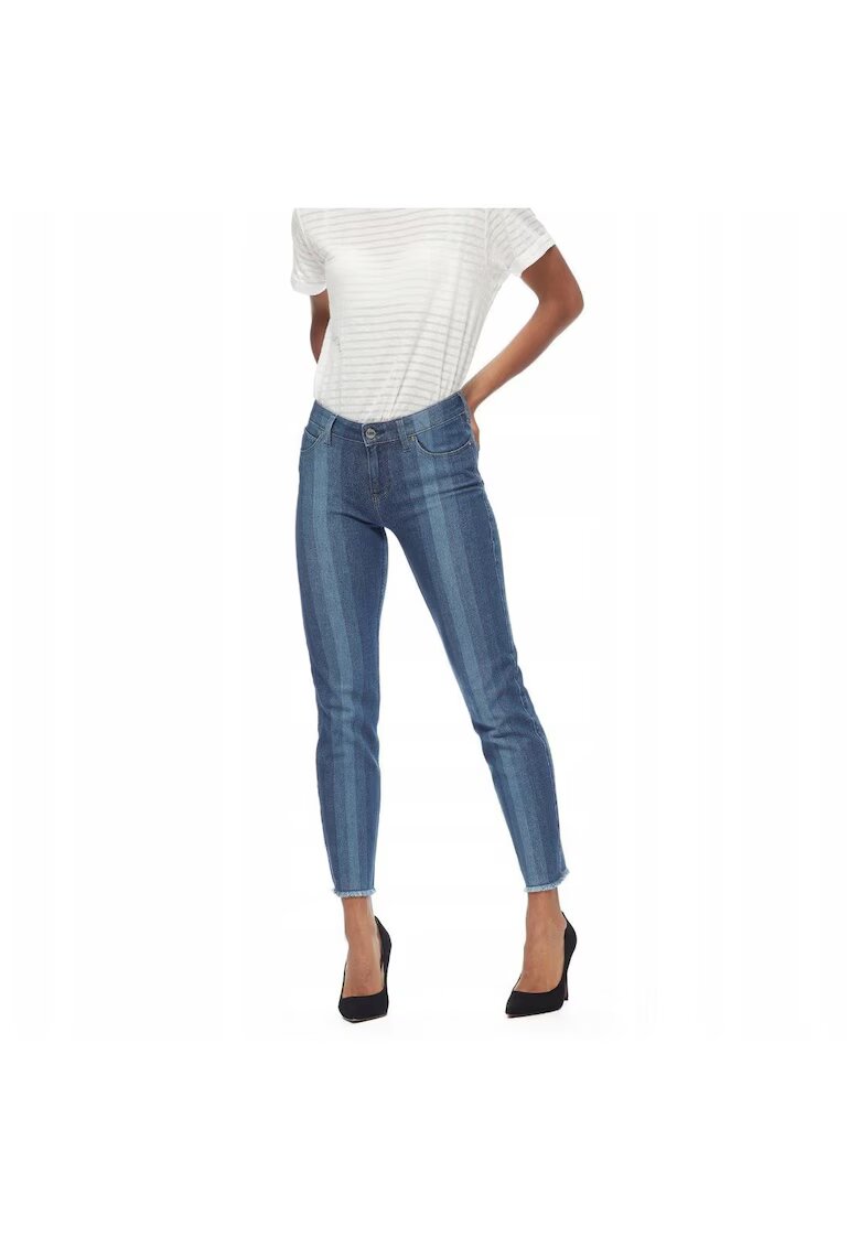 Lee Blugi Dama - Elly Cropped W29-L31 - Bumbac - Zipper - Lung - 5 Buzunare 2 Mari 2 Medii Exterioare1 Mic Interior - Talie Medie / Regulata - Albastru