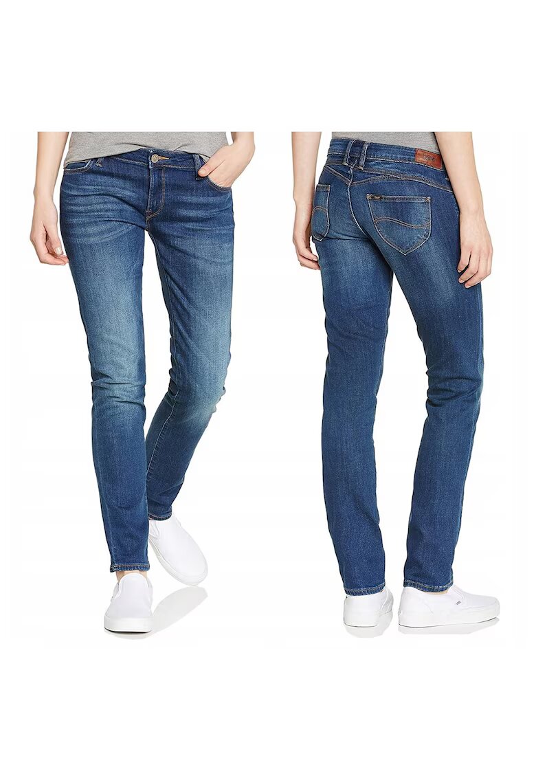 Lee Blugi Dama - Jade - W24-L31 - Bumbac - Fermoar - Lungi - Talie Joasa - 5 Bunzuare - High-Quality - Albastru