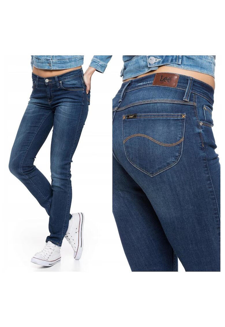 Lee Blugi Dama - Jade - W24-L31 - Bumbac - Fermoar - Lungi - Talie Medie - 5 Bunzuare - High-Quality - Albastru