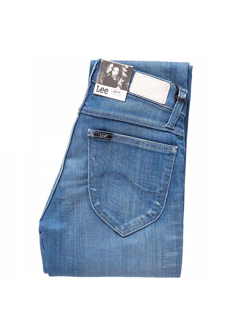 Lee Blugi Dama - Jade - W25-L31 - Bumbac - Fermoar - Lungi - Talie Medie - 5 Bunzuare - High-Quality - Albastru