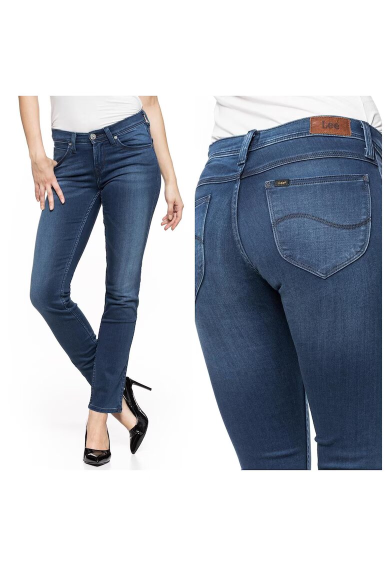 Lee Blugi Dama - Jade - W25-L33 - Bumbac - Fermoar - Lungi - Talie Medie - 5 Bunzuare - High-Quality - Albastru