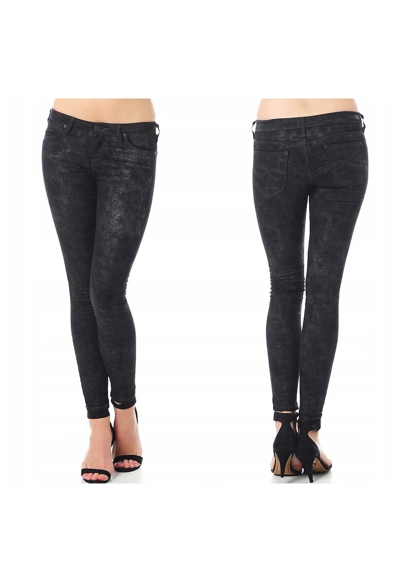 Lee Blugi Dama - Scarlett - W24-L31 - Bumbac - Fermoar - Lungi - Talie Medie - 5 Bunzuare - High-Quality - Negru
