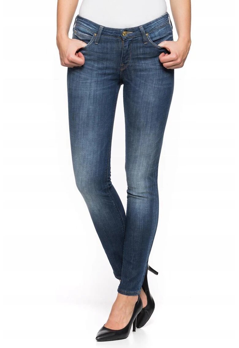 Lee Blugi Dama - Scarlett - W24-L33 - Bumbac - Fermoar - Lungi - Talie Medie - 5 Bunzuare - High-Quality - Albastru
