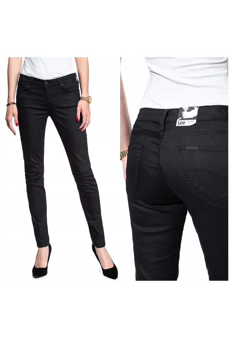 Lee Blugi Dama - Scarlett - W25-L33 - Bumbac - Fermoar - Lungi - Talie Medie - 5 Bunzuare - High-Quality - Negru