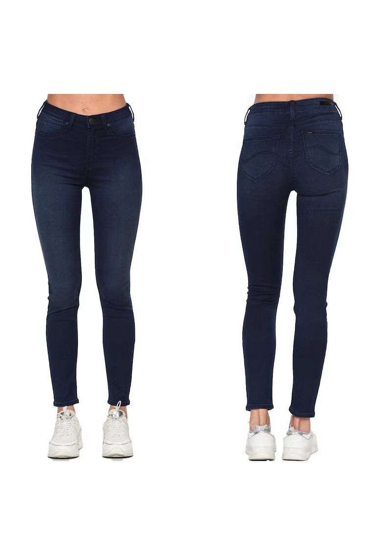 Lee Blugi Dama - Skyler - W24-L31 US - Bumbac - Zipper - Lung - 5 Buzunare 2 Mari 2 Medii Exterioare 1 Mic Interior - Talie Inalta - Albastru