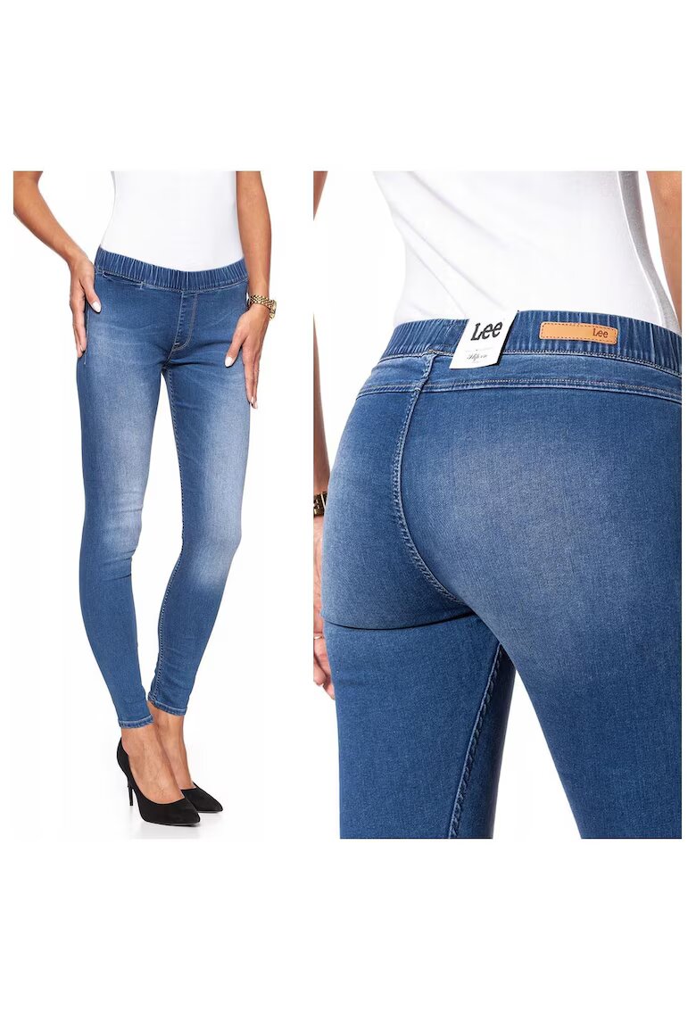 Lee Blugi Dama - Slip-On - W28-L33 - Bumbac - Fermoar - Lungi - Talie Medie - 5 Bunzuare - High-Quality - Albastru