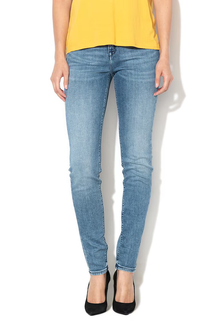 Lee Blugi skinny cu talie inalta si aspect decolorat Scarlett - Albastru