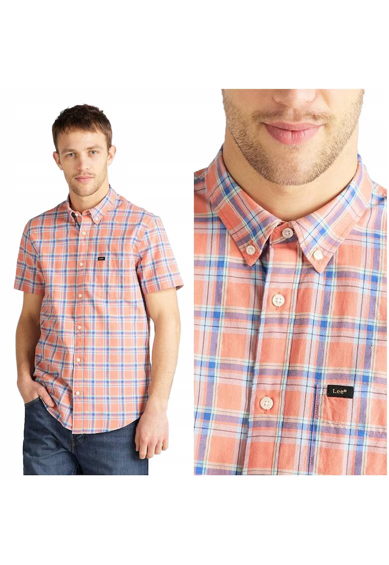Lee Camasa Barbati - Button Down Ss - Croi: Regular Fit - Inchidere: Nasturi - Compozitie Material: 100% Bumbac - Numar Buzunare: 1 - Multicolor - 1 Bucata