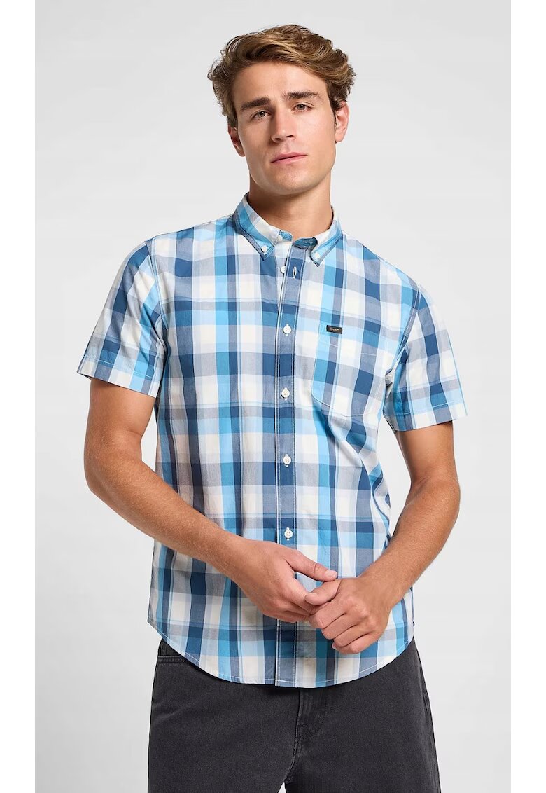 Lee Camasa barbati - Orion - bumbac - albastru - maneca scurta - regular fit