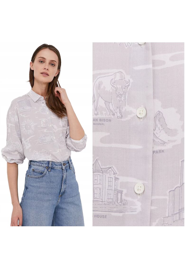 Lee Camasa Dama - Camasa Ls Resort - Material: 100% Vascoza - Croi: Regular Fit - Inchidere: Nasturi - Model Dominant: Mix De Modele - S - Alb - 1 Bucata