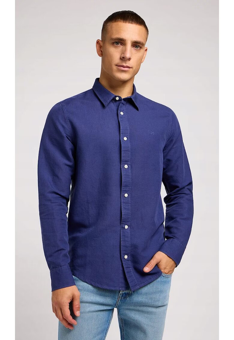 Lee Camasa in cu broderie logo - Albastru