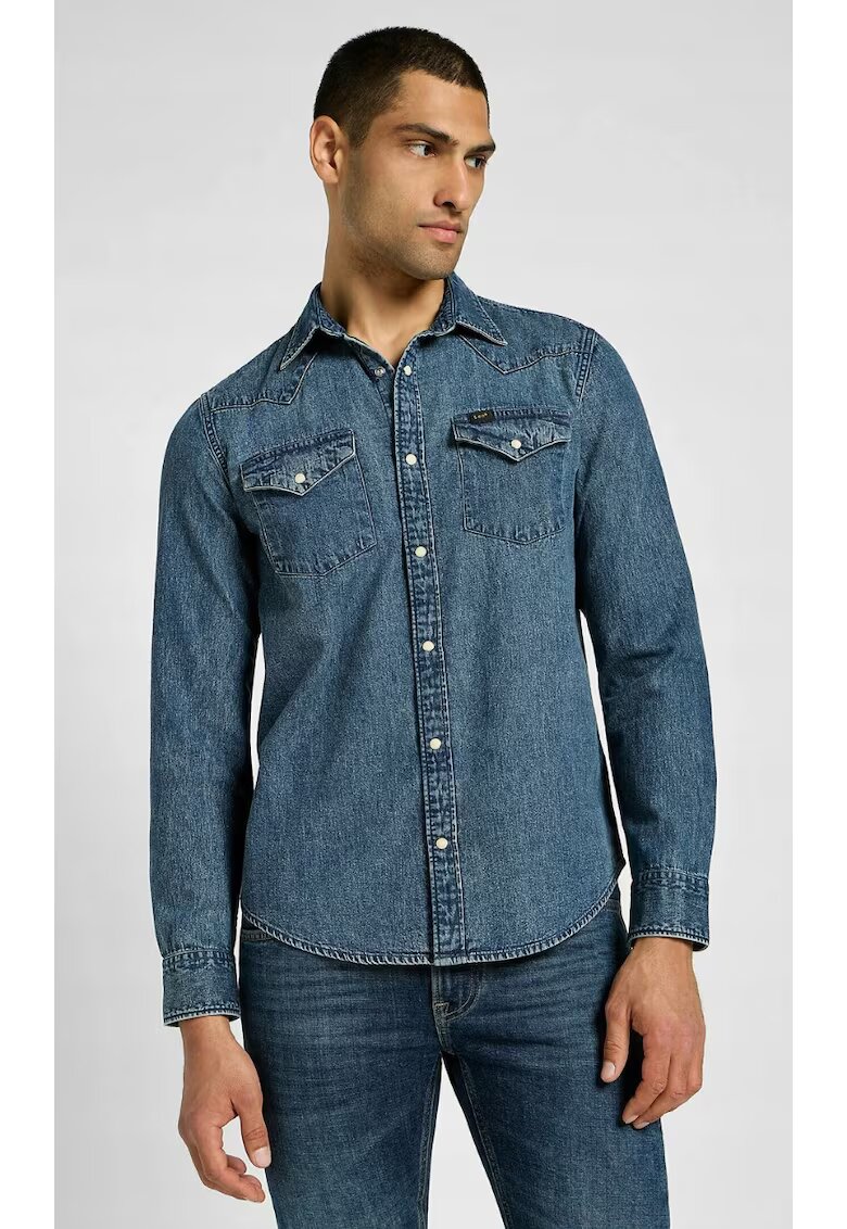 Lee Camasa Regular fit - fermoar - bumbac - albastru -