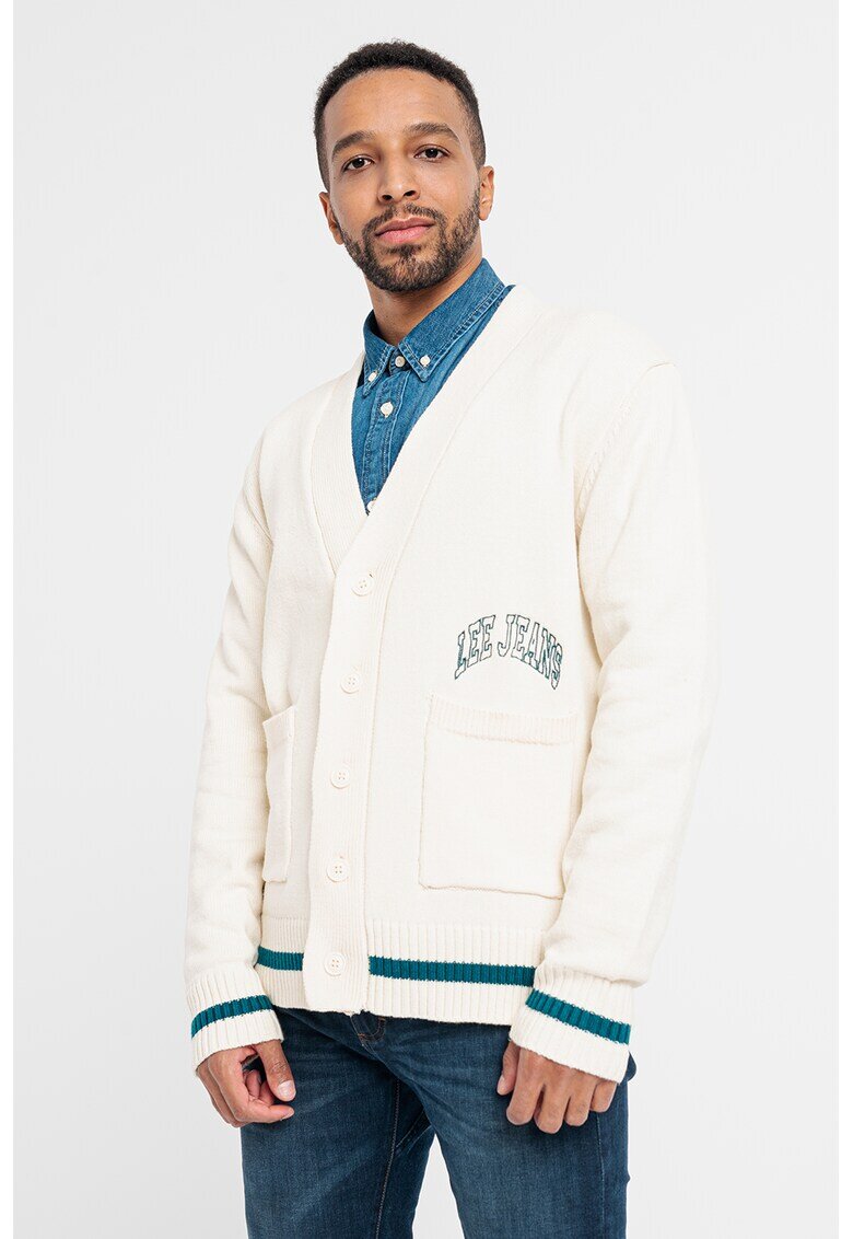 Lee Cardigan cu buzunare aplicate Seasonal - Alb