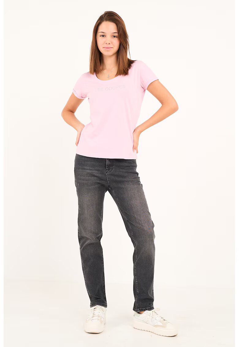 Lee Cooper Blugi drepti cu talie inalta - Negru/Negru stins
