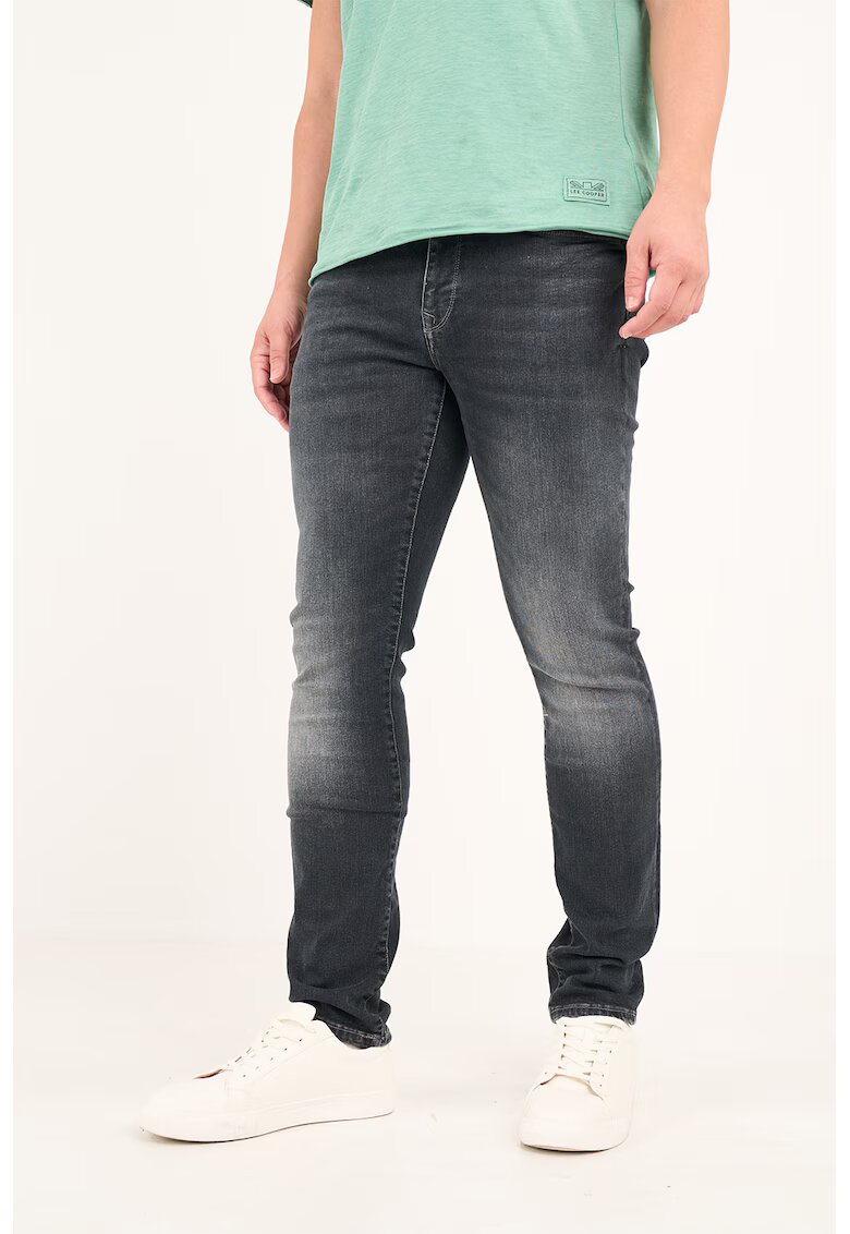 Lee Cooper Blugi slim-fit cu aspect decolorat - Negru stins