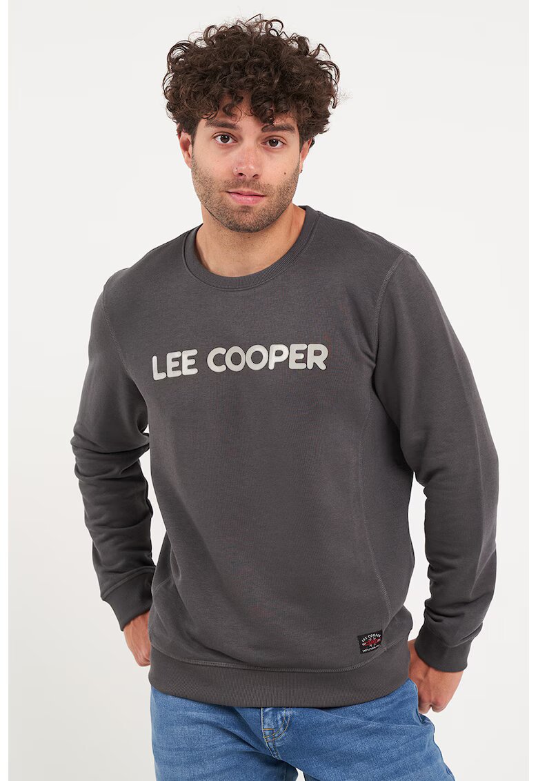 Lee Cooper Bluza de trening cu imprimeu logo - Alb/Gri inchis