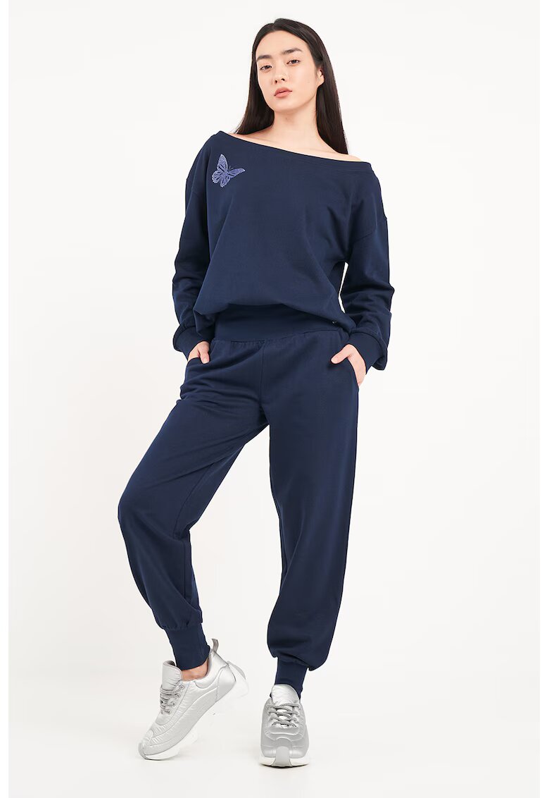 Lee Cooper Bluza lejera de trening cu decolteu pe umeri - Bleumarin