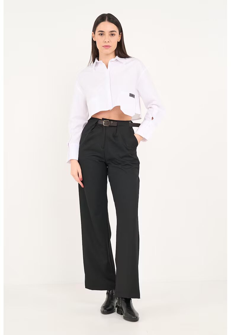 Lee Cooper Camasa crop lejera de bumbac - Alb optic