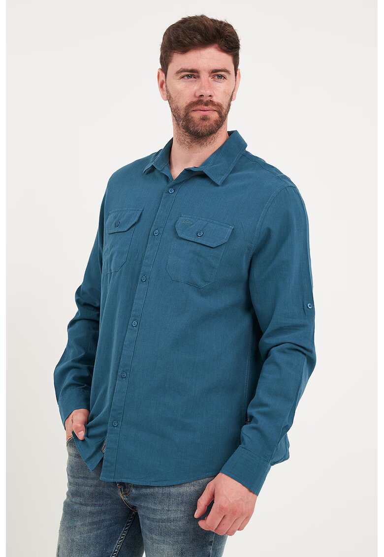 Lee Cooper Camasa cu buzunare pe piept - Albastru petrol