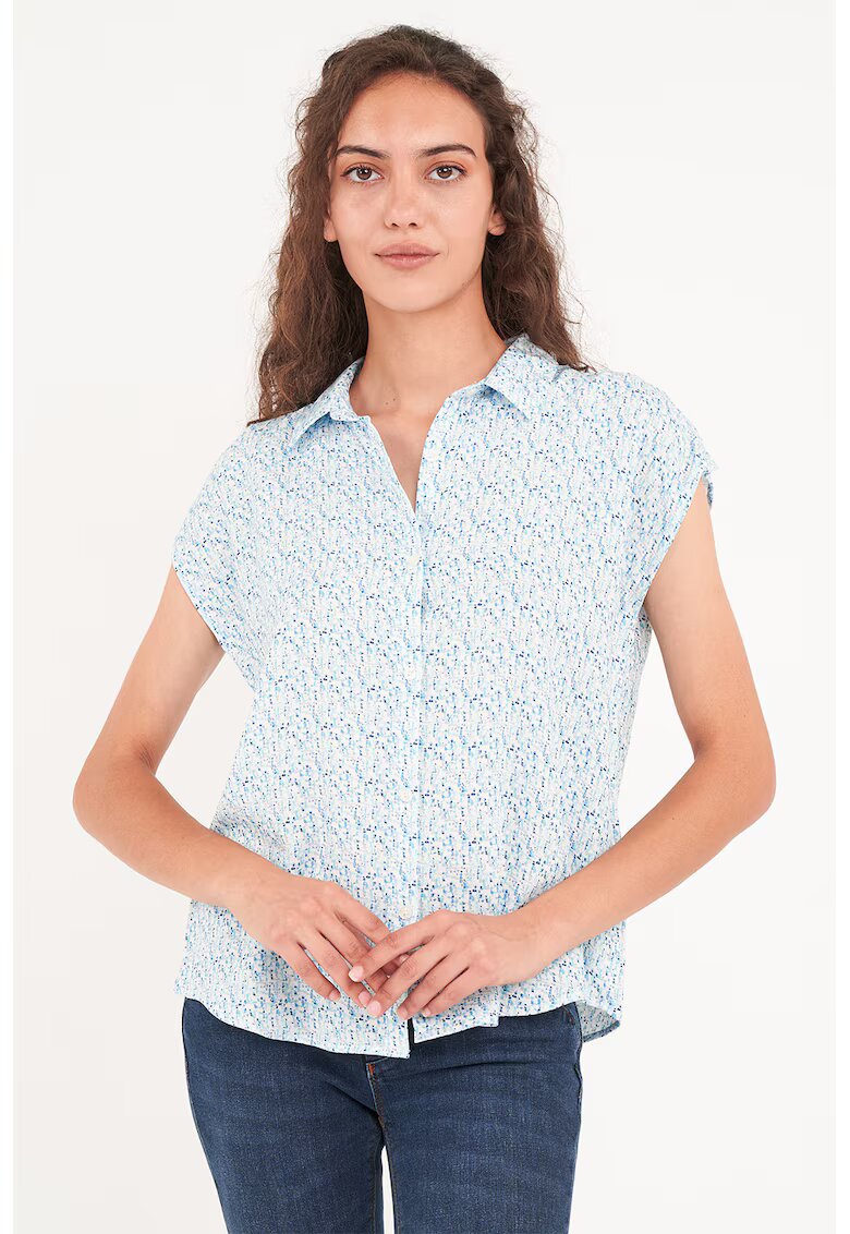 Lee Cooper Camasa cu maneci scurte si model - Alb/Albastru deschis