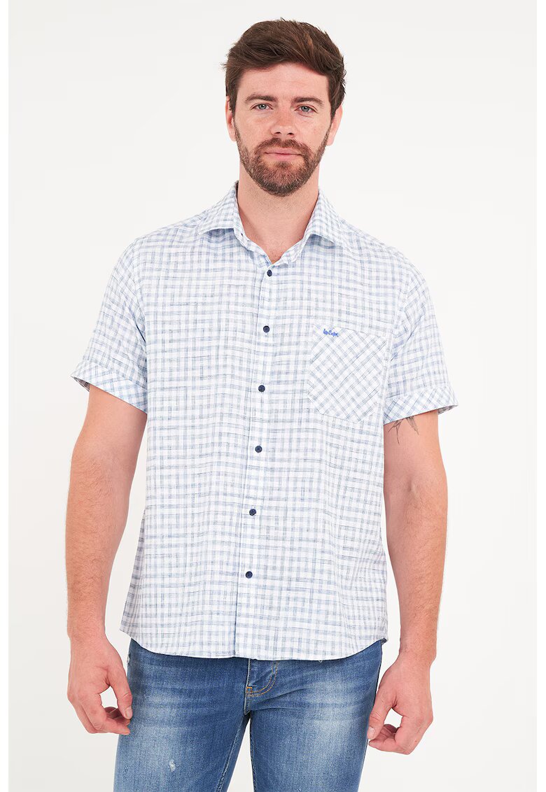 Lee Cooper Camasa de bumbac in carouri - Alb/Albastru
