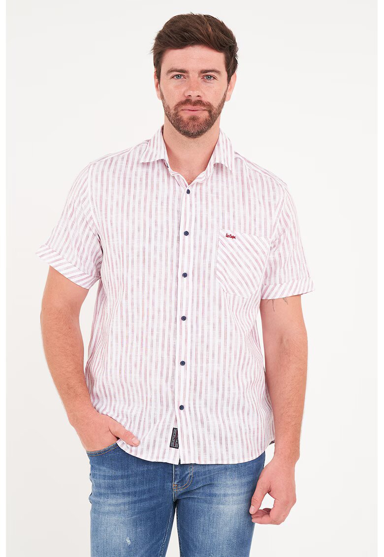 Lee Cooper Camasa in dungi cu maneci scurte - Rosu/Alb