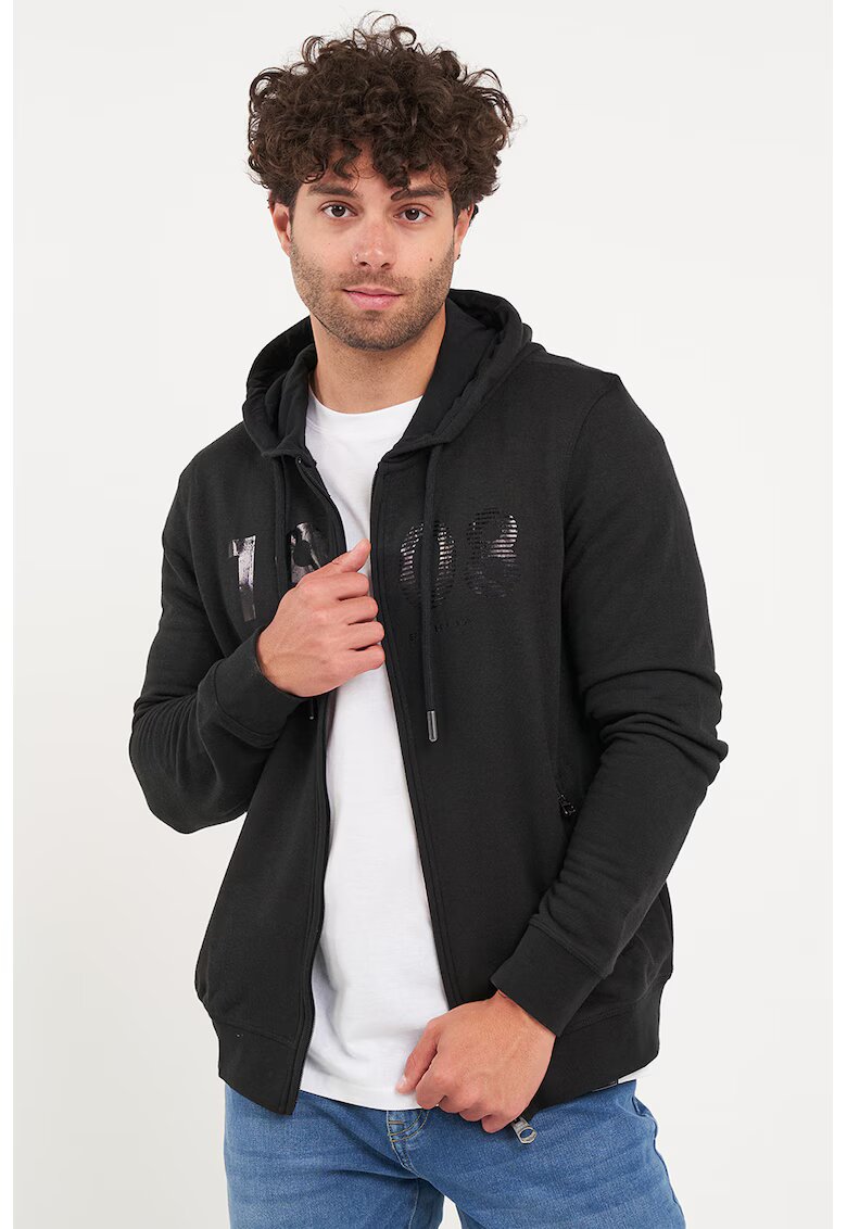 Lee Cooper Hanorac cu maneci lungi si fermoar - Negru/Bronz