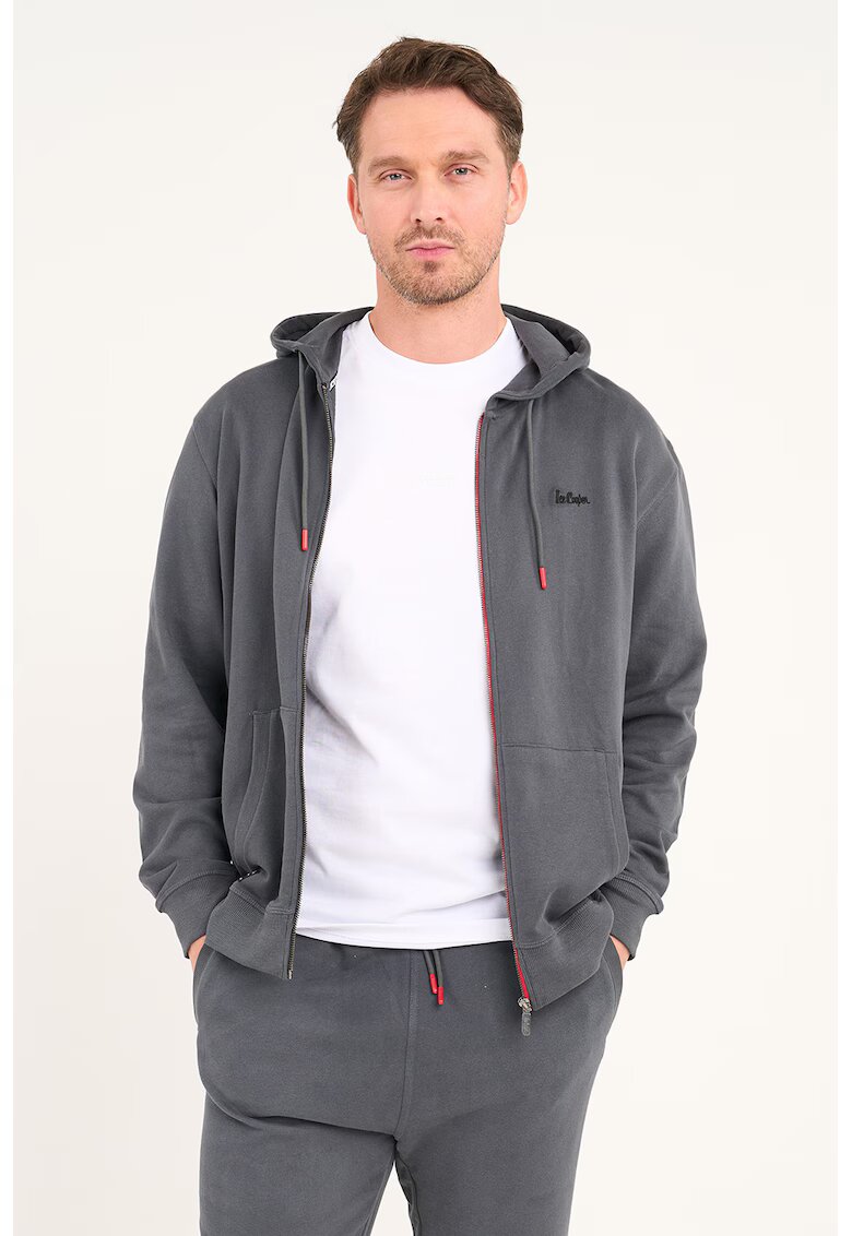 Lee Cooper Hanorac relaxed fi cu fermoar - Gri inchis