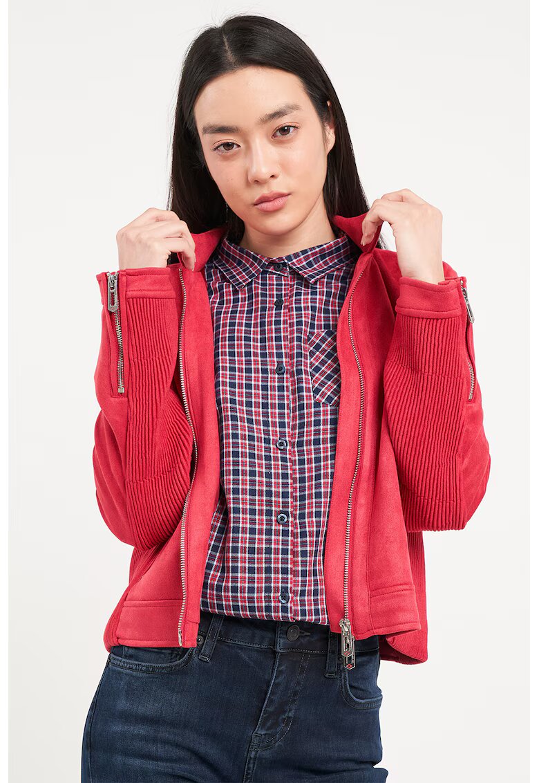 Lee Cooper Jacheta cu buzunare laterale cu fermoar - Coral