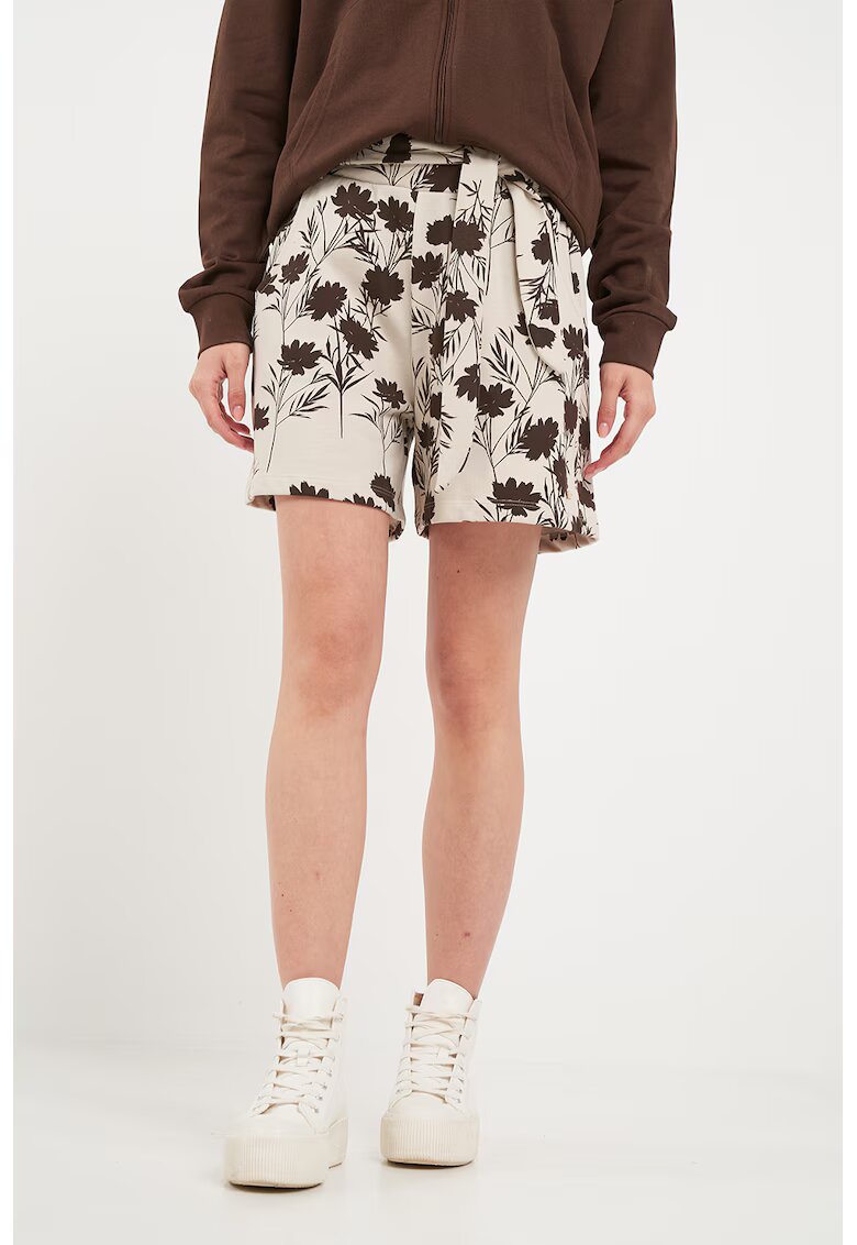 Lee Cooper Pantaloni scurti cu model tropical - Maro inchis/Alb fildes