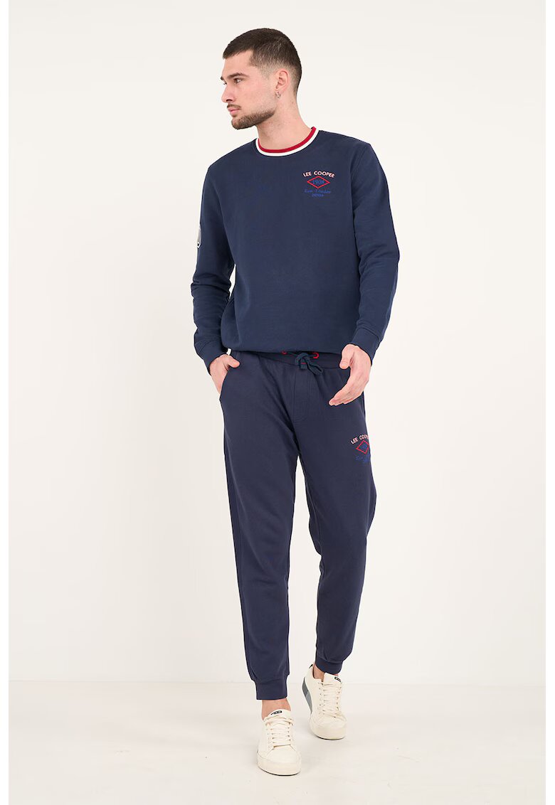Lee Cooper Pantaloni sport de bumbac cu buzunar cu fermoar pe spate - Bleumarin