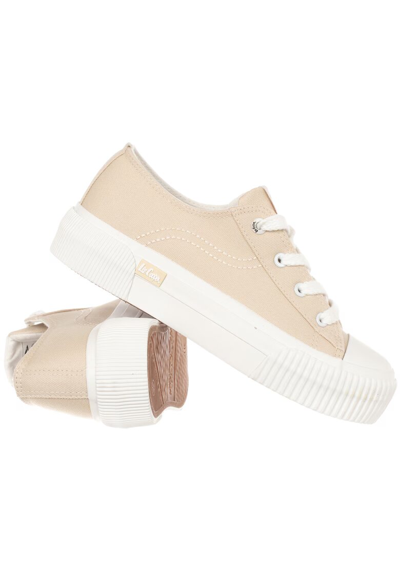 Lee Cooper Pantofi Dama - Lcw-25-02-3326L - Bej/Alb - Talpa Din Cauciuc Pentdwqfu Aderenta - Material Sintetic - Material Textil - Lifestyle - Pentru - Bej