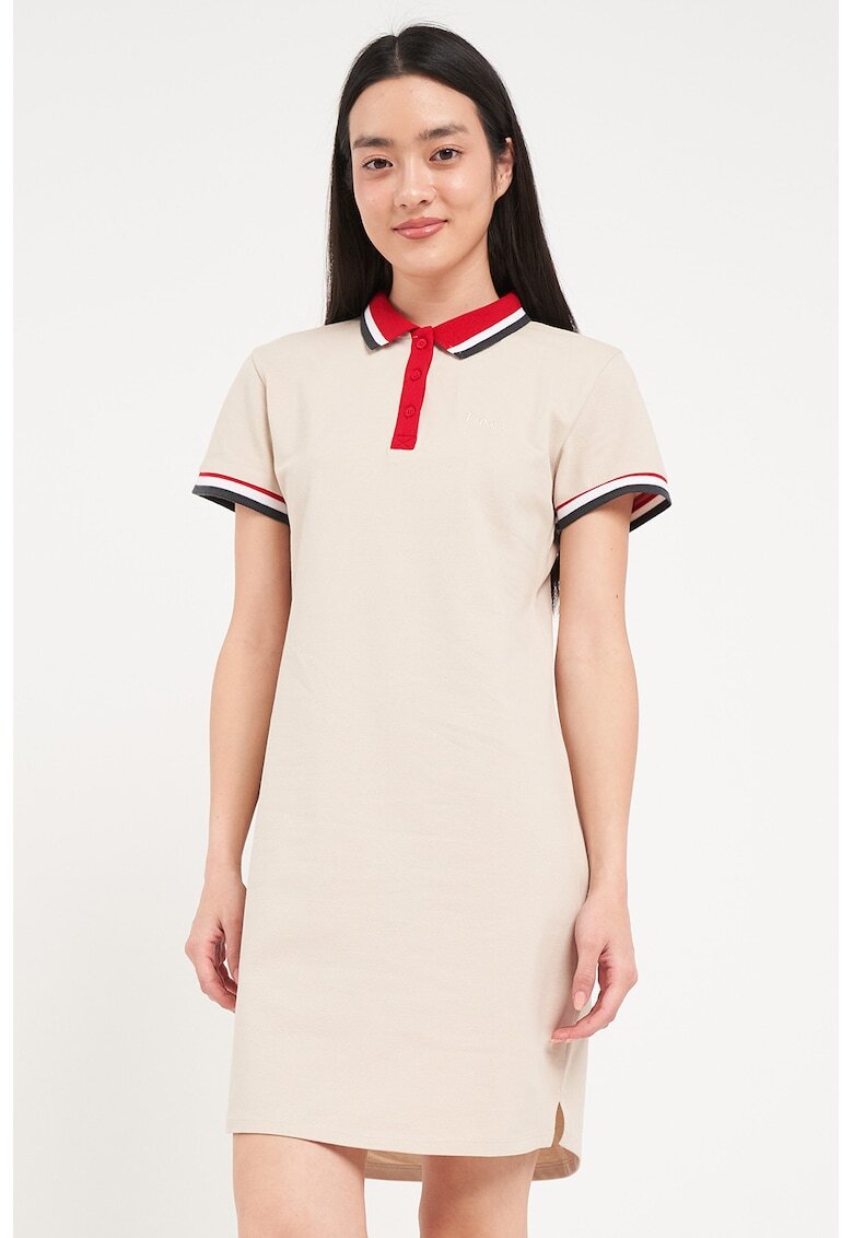 Lee Cooper Rochie polo cu terminatii contrastante - Rosu/Bej/Bleumarin