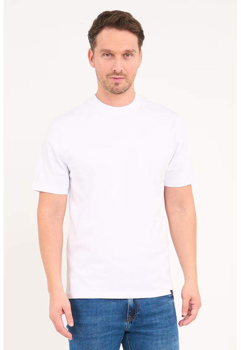 Lee Cooper Tricou cu decolteu la baza gatului si logo - Alb