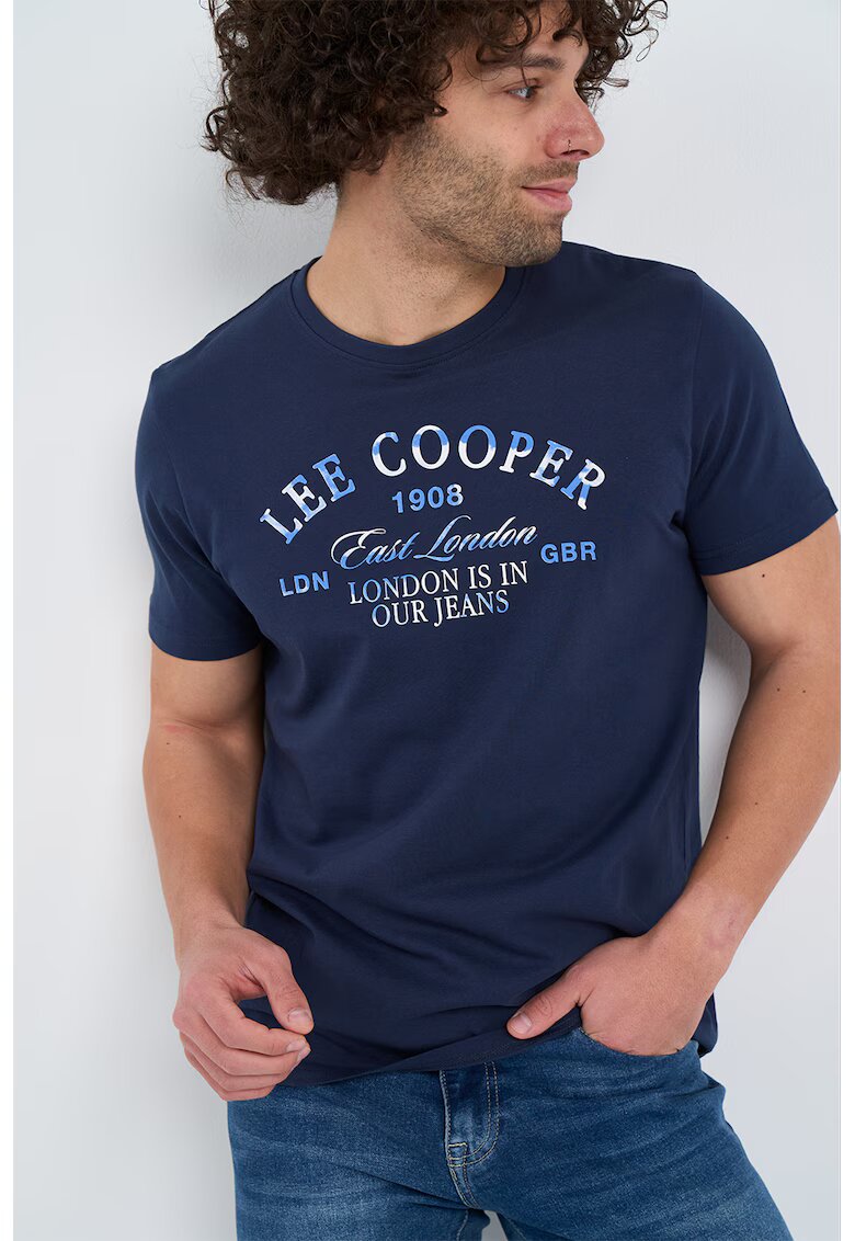 Lee Cooper Tricou cu logo contrastant - Bleumarin