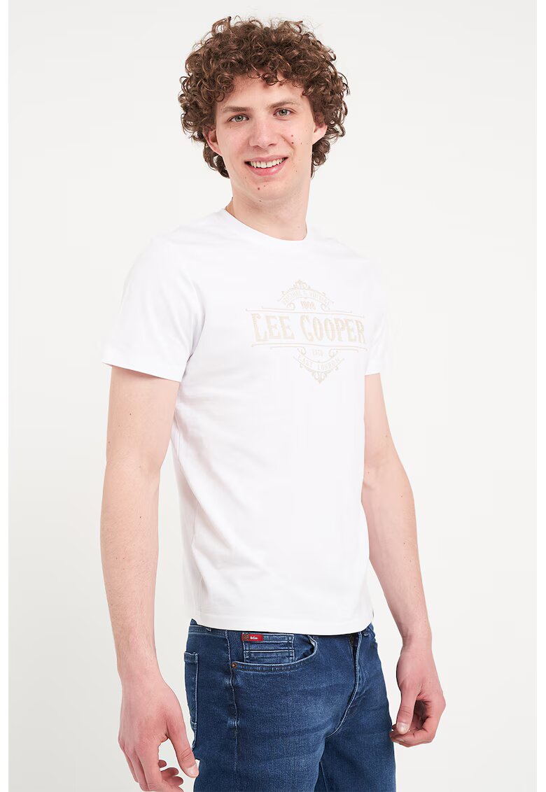 Lee Cooper Tricou cu logo pe piept - Alb