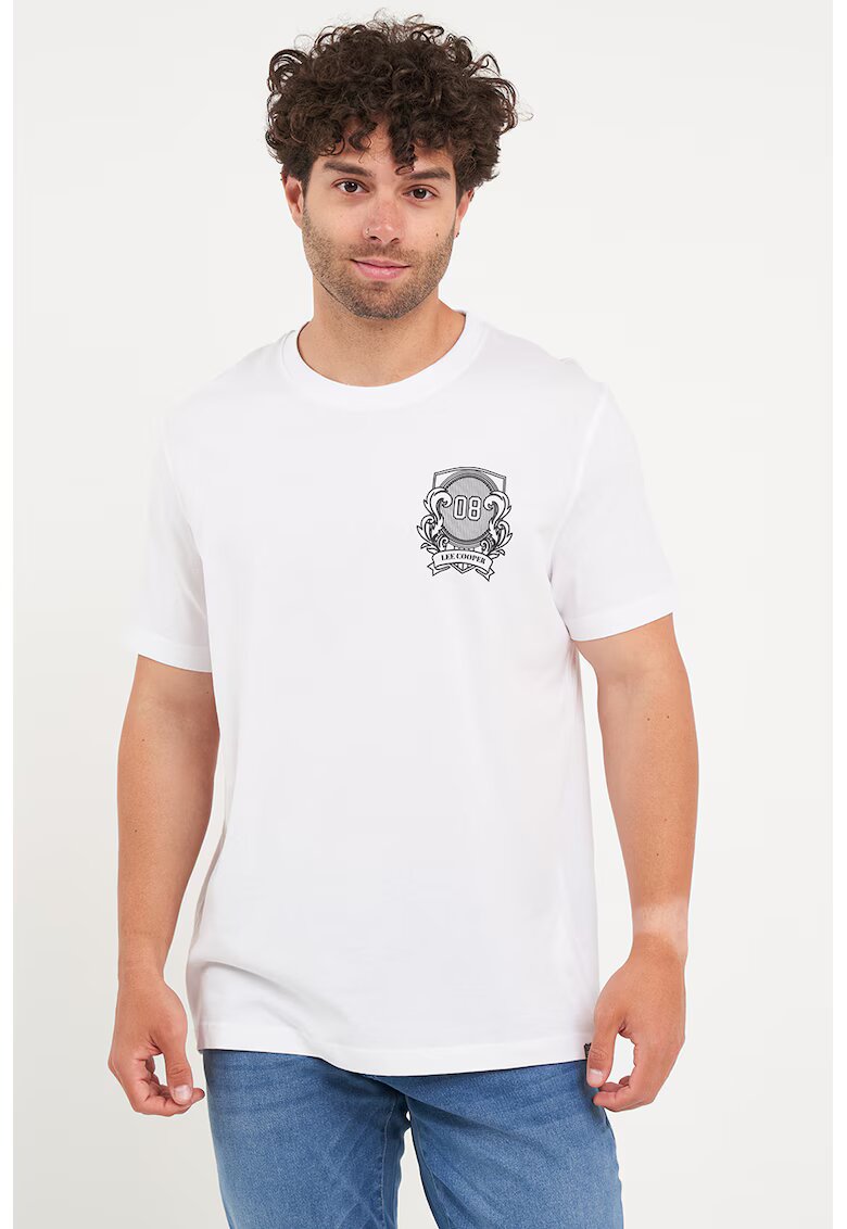 Lee Cooper Tricou din bumbac cu imprimeu discret - Alb