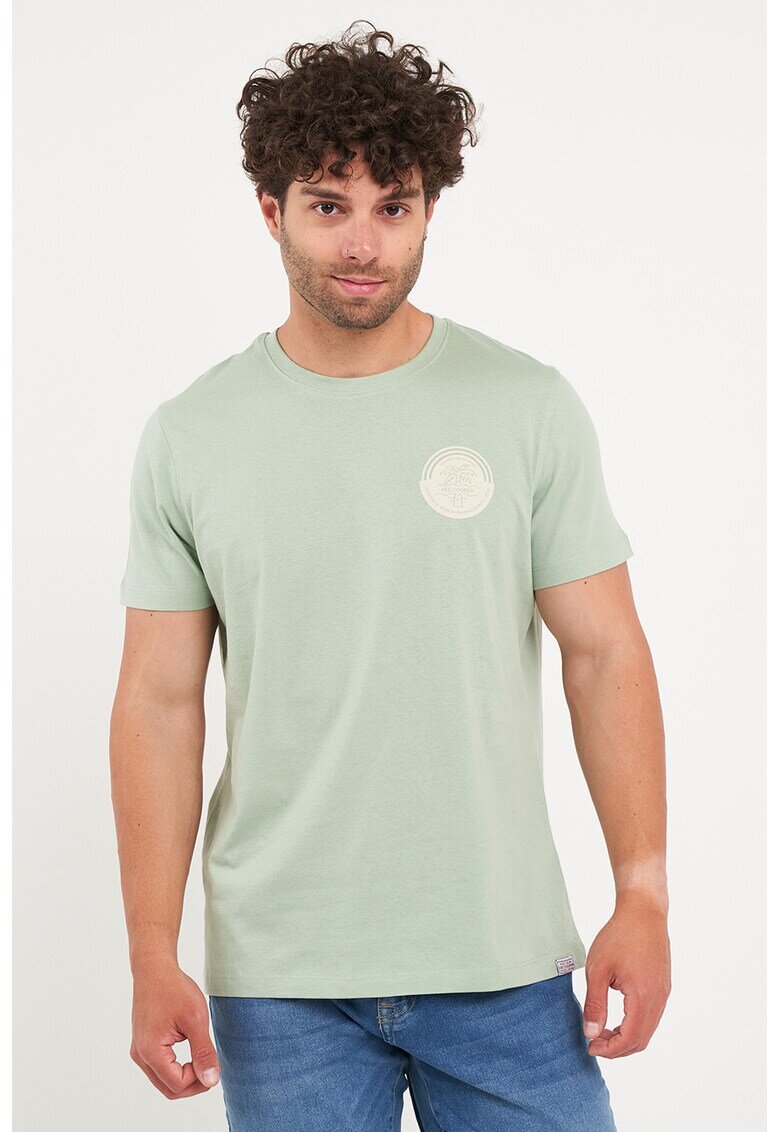 Lee Cooper Tricou din bumbac cu imprimeu pe partea din spate - Verde deschis