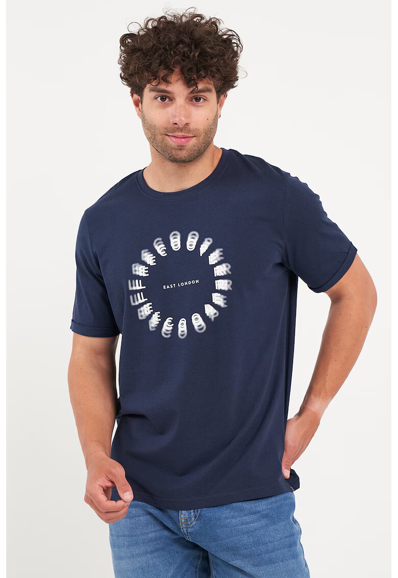 Lee Cooper Tricou regular fit cu imprimeu grafic - Alb/Bleumarin