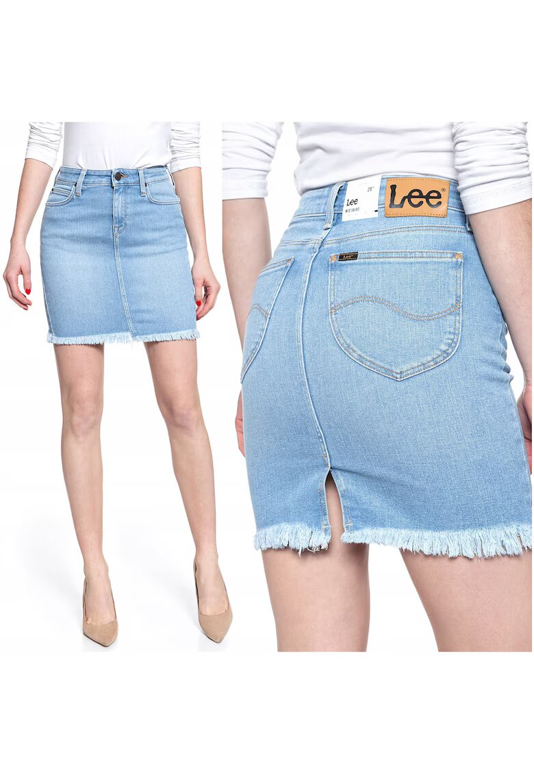 Lee Fusta Din Denim - Fusta Midi - Croi: Regular Fit - Stil: Drept Inaltimea Taliei: Medie Inchidere: Fermuar - Albastru - 1 Bucata - Albastru