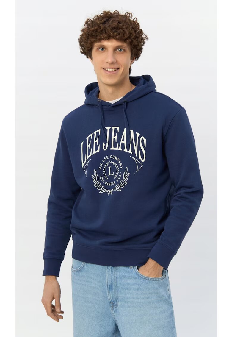 Lee Hanorac bleumarin - cu logo imprimat - regular -