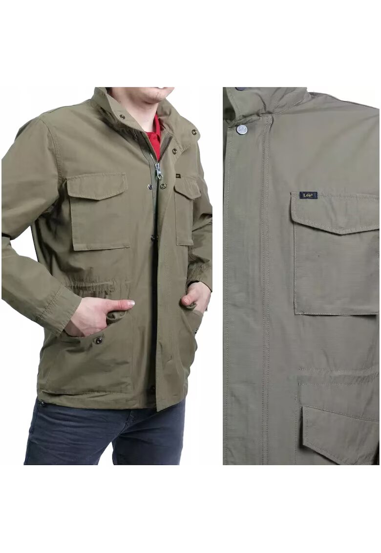 Lee Jacheta De Tranzitie - Field Jacket - Marime M - Verde - Croi Regular Fit - Inchidere Fermoar - Compozitie Material 50% Bumbac - 50% Poliester - Numar De Buzunare 4