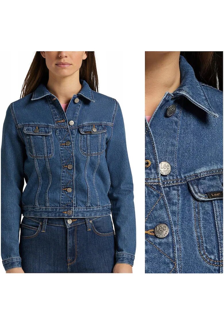 Lee Jacheta Din Denim - Rider Jacket - Croi Normal - Inchidere: Nasturi - Compozitie Material: 100% Bumbac - Numar De Buzunare: 2 - XS - Albastru - 1 Bucata