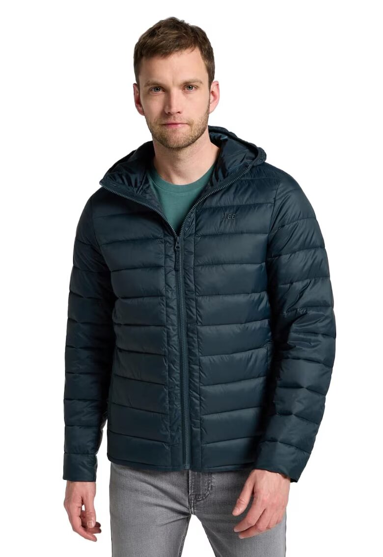 Lee Jacheta puffer Premium Quality - impermeabila - gluga - verde - poliester/poliamida