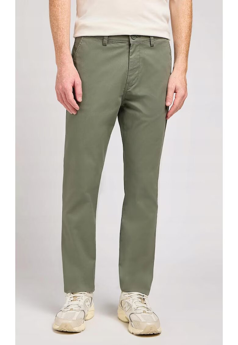 Lee Pantaloni barbati bumbac/elastan - verde - Verde masliniu