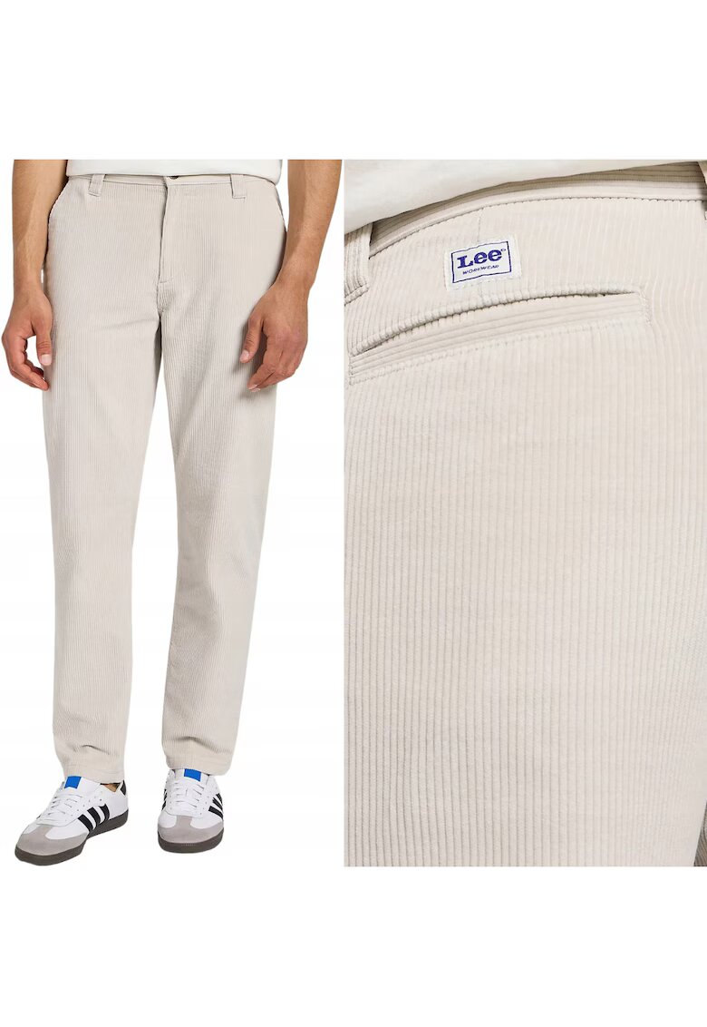 Lee Pantaloni Chino Relaxed Workwear Ecru - Bumbac - L34 - Alb