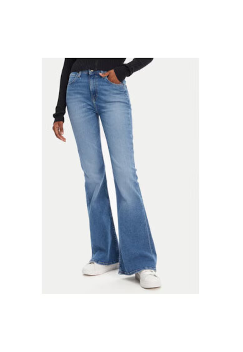 Lee Pantaloni dama L32YROEU - Bumbac/Poliester - Albastru - Albastru