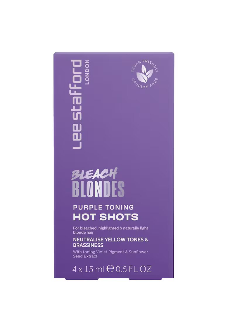 Lee Stafford Bleach Blondes Purple Toning Hot Shots Balsam nuantator 4x15ml