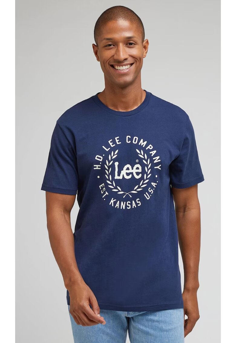 Lee Tricou barbati - bleumarin - cu logo - bumbac -